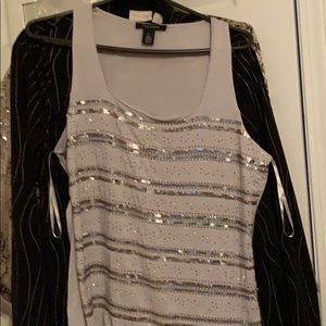 Gray sequin tank
